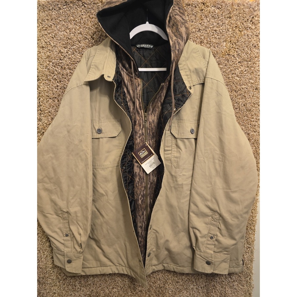 DRAKE Men's Campfire Flanne Jacket Hoodie Quilted Plaid Men's 3XL NEW